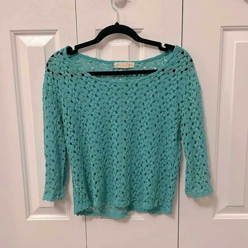 Xs urban outfitters teel crochet top